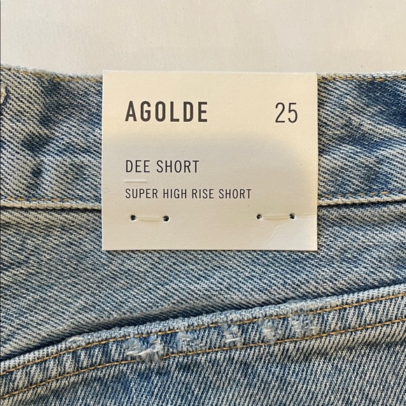 AGOLDE Dee Super High Rise Denim Shorts Ricochet Medium Wash Size 25 NWT - Picture 3 of 15